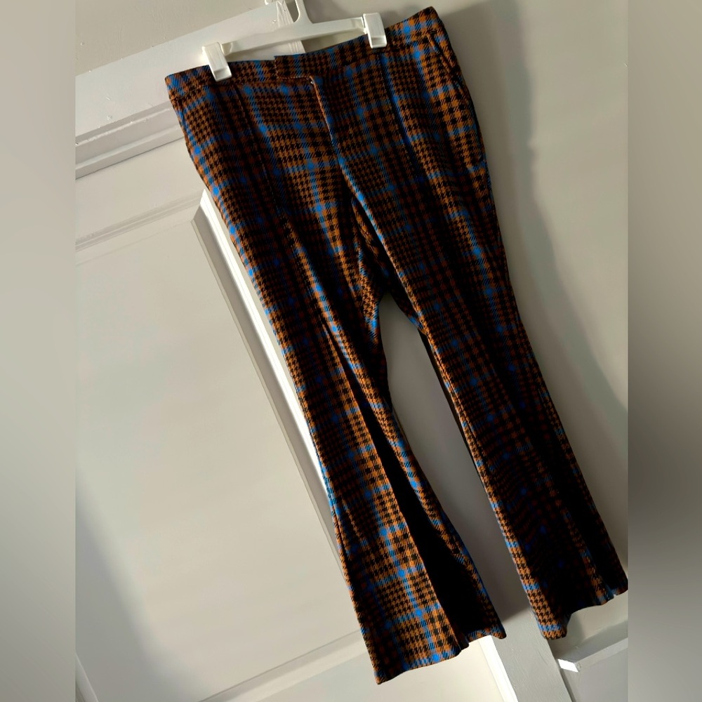 Flared plaid pants